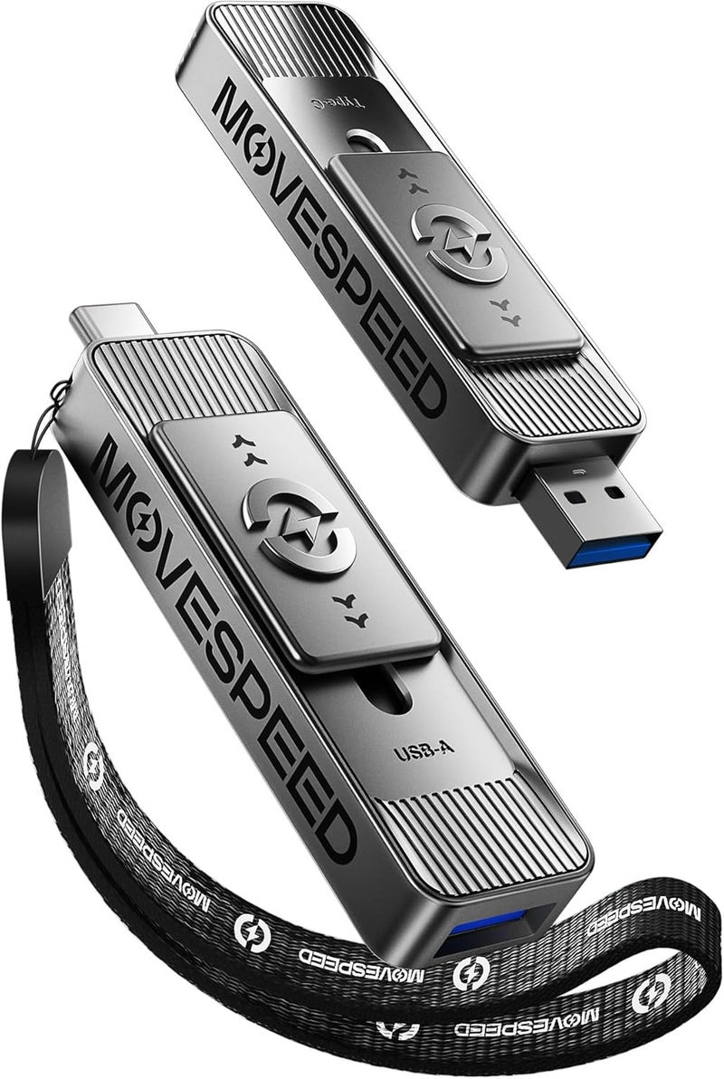 MOVESPEED 512GB High-Speed 1050MB/s Read Pro Solid State Drives - Dual Ports USB 3.2 +Type C for Mac iOS Android Creators & Photographers - Image 1